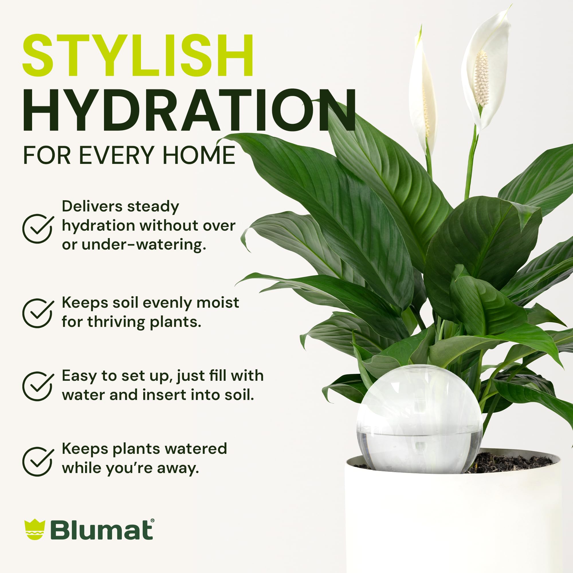 Plastic Globe with Blumat Bottle Adapter
