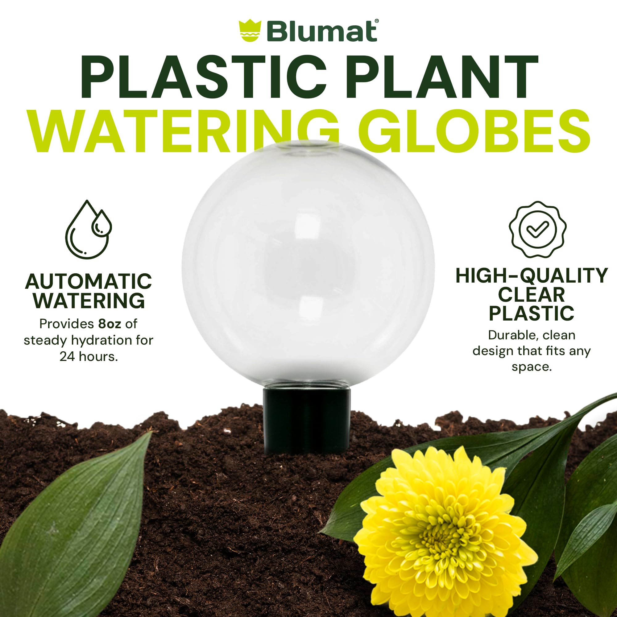 Plastic Globe with Blumat Bottle Adapter